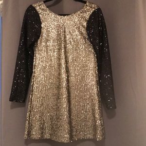 Lovers+Friends black and gold sequin dress